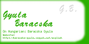 gyula baracska business card